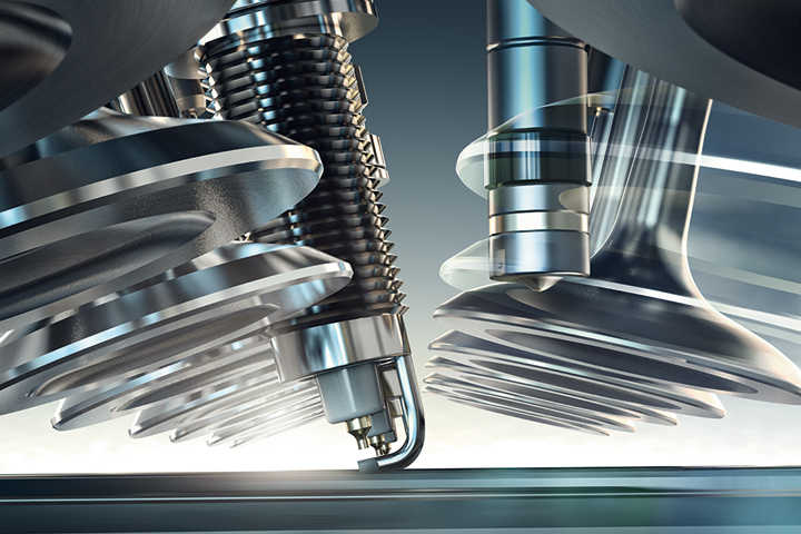 Close-up view of BMW Twin Power Turbo Engine components